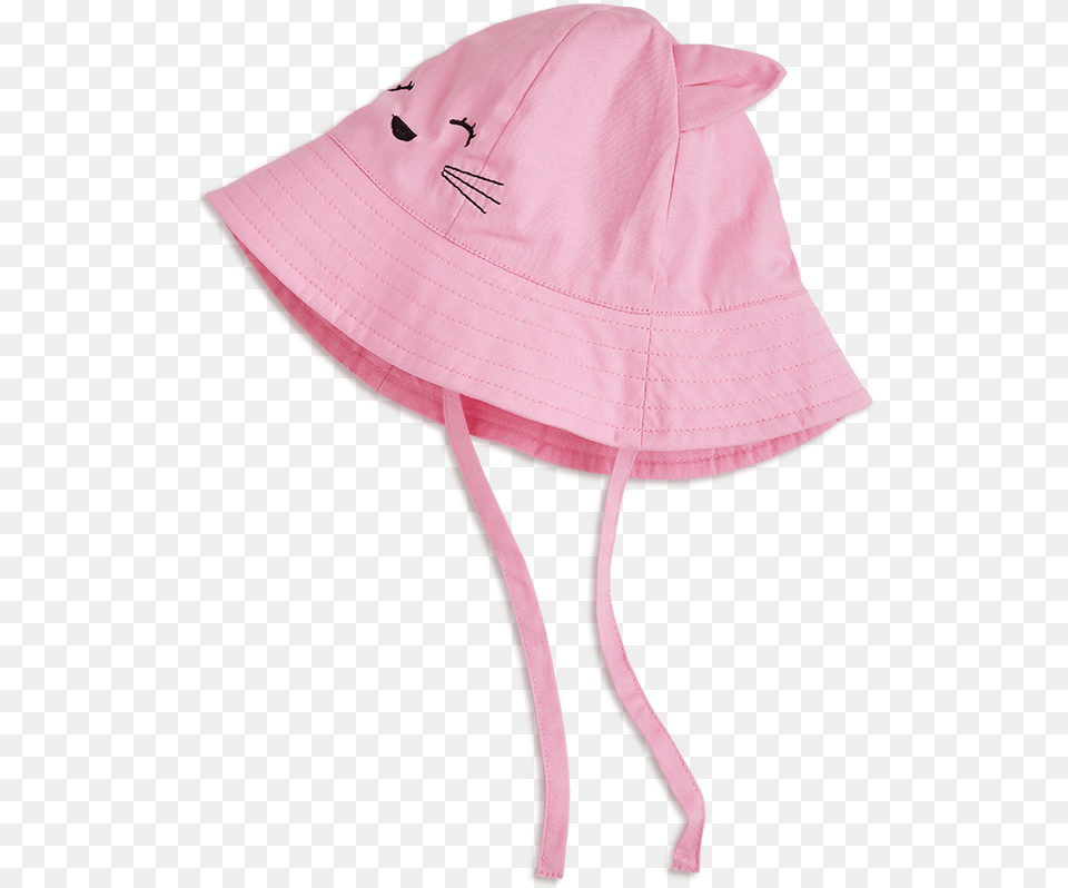 Sun Hat With Cat Pink Bonnet, Clothing, Sun Hat, Person Free Transparent Png