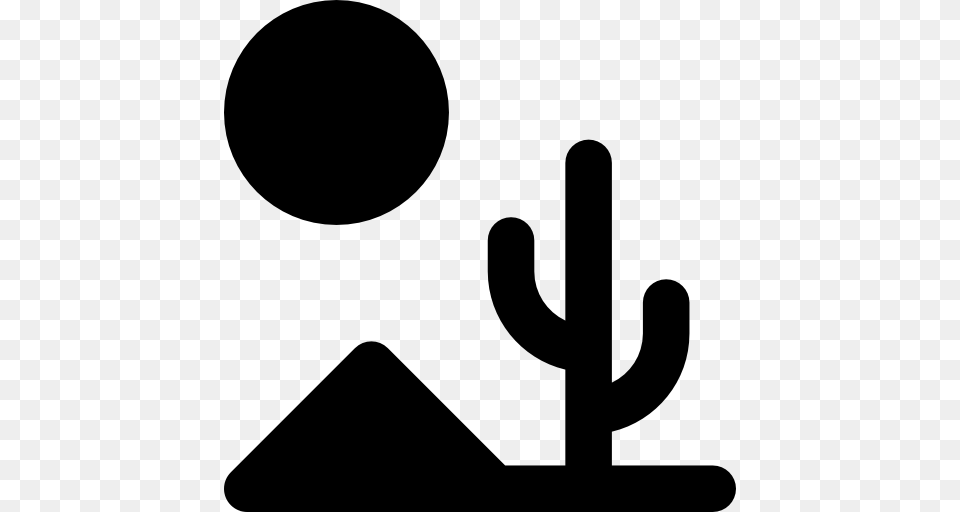 Sun Landscape Desert Cactus Nature Icon, Silhouette, Smoke Pipe, Sign, Symbol Free Transparent Png