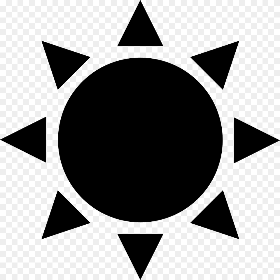 Sun Light Brightness Sunny Weather Day Black Sun Vector, Symbol, Star Symbol Free Png