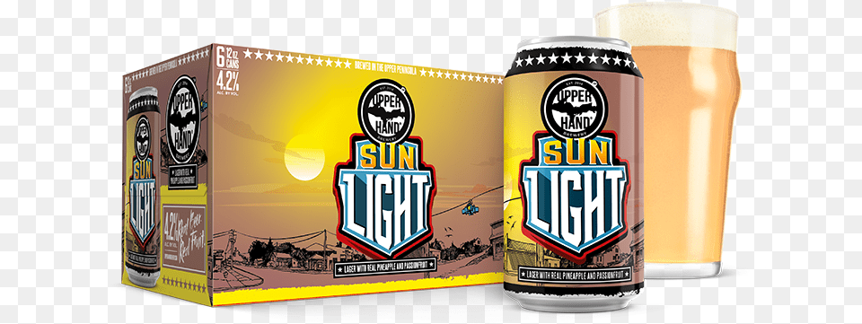 Sun Light Upper Hand Brewery Upper Hand Brewery, Alcohol, Beer, Beverage, Lager Free Png Download