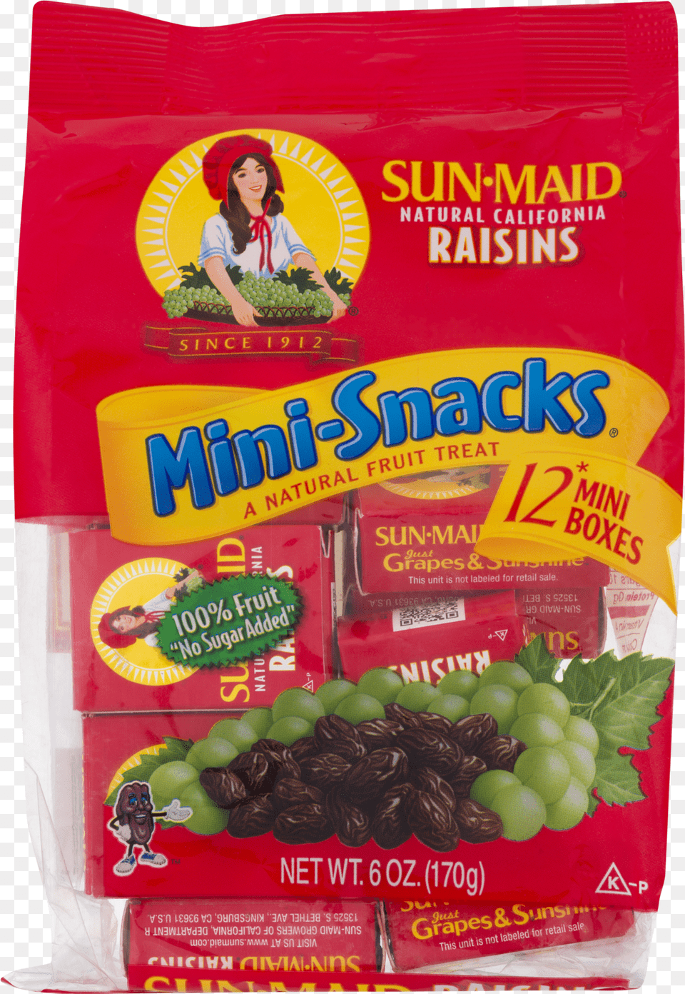 Sun Maid California Raisins Mini Snacks 6 Oz 12 Ct Sun Maid Natural California Raisins 14 Mini Snacks, Adult, Person, Woman, Female Png Image