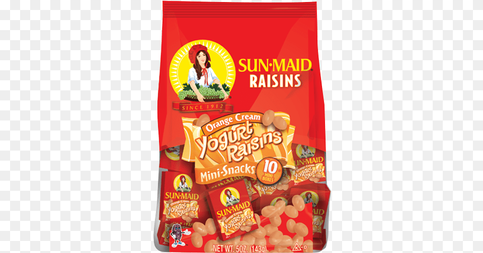 Sun Maid Orange Cream Yogurt Raisins Mini Snacks Sunmaid Yogurt Flavored Raisins, Food, Ketchup, Adult, Female Free Transparent Png