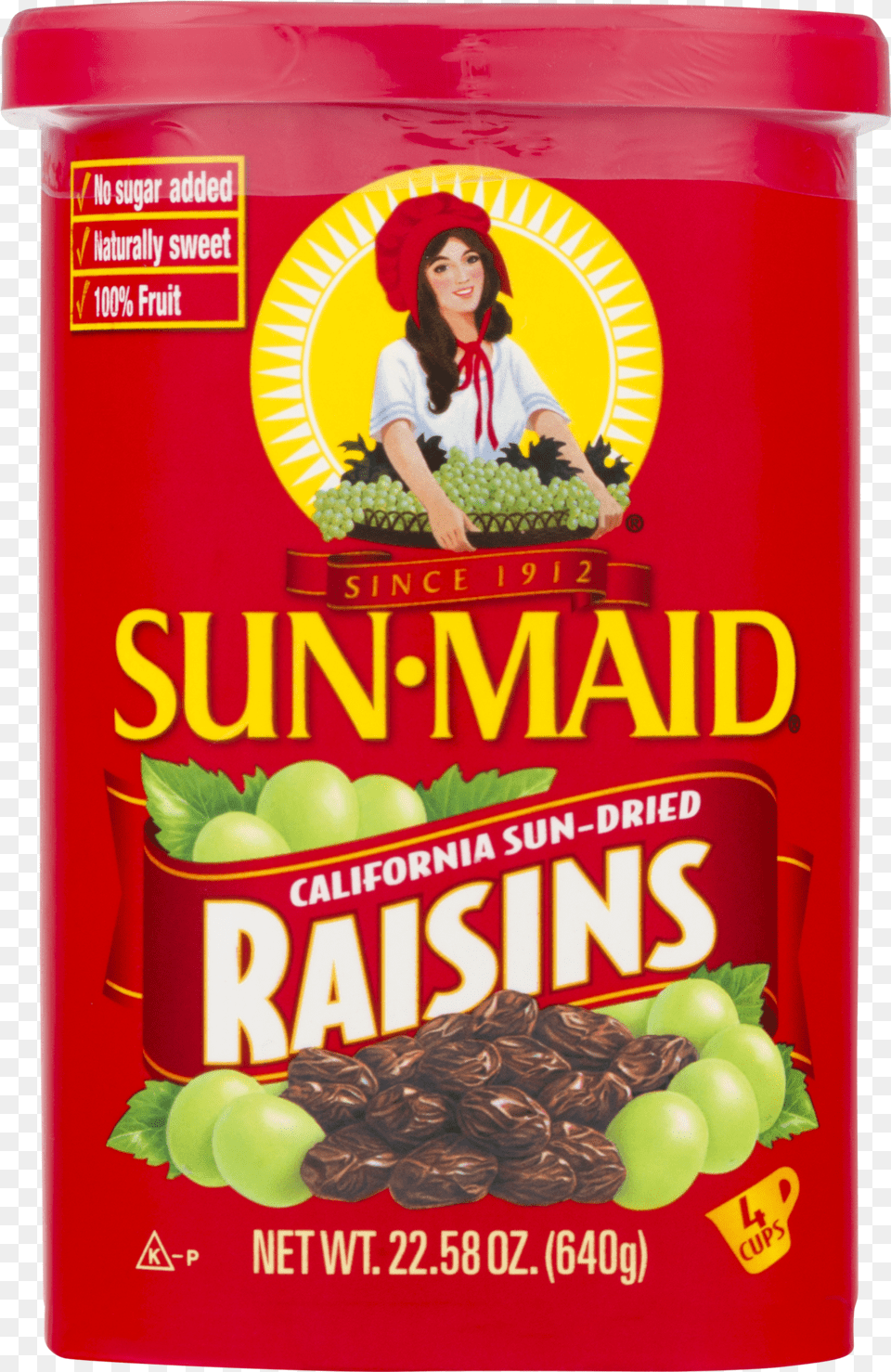 Sun Maid Raisin Canister, Adult, Person, Woman, Female Png Image