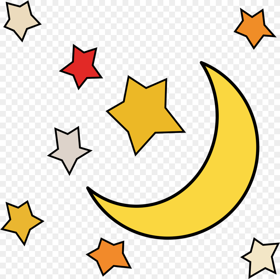 Sun Moon Stars Clipart At Getdrawings Moon And Star Clip Art, Star Symbol, Symbol, Nature, Night Free Png