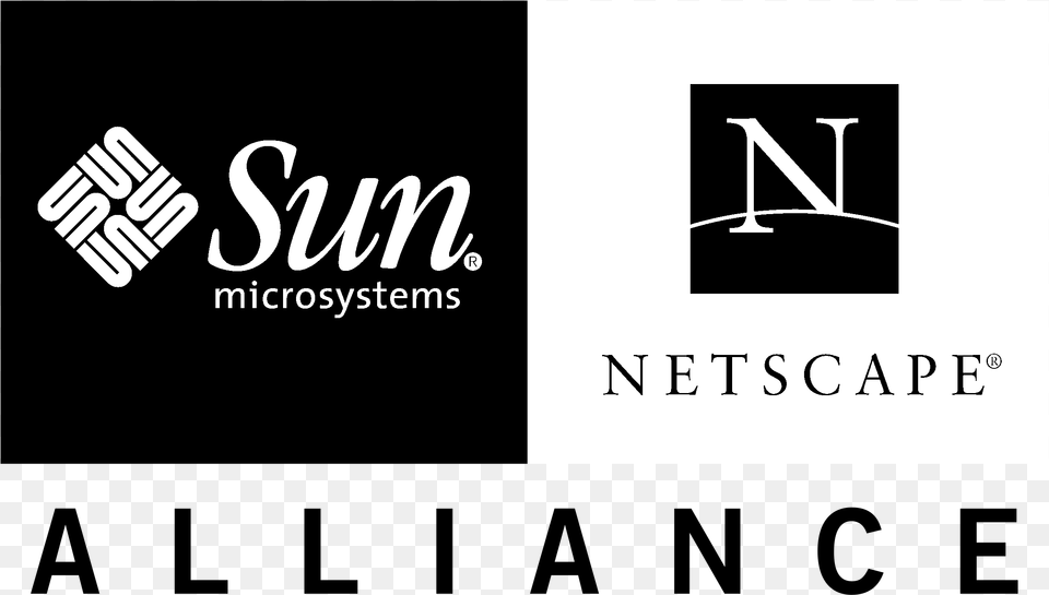 Sun Netscape Alliance Logo Black And White Graphic Design, Text Free Transparent Png