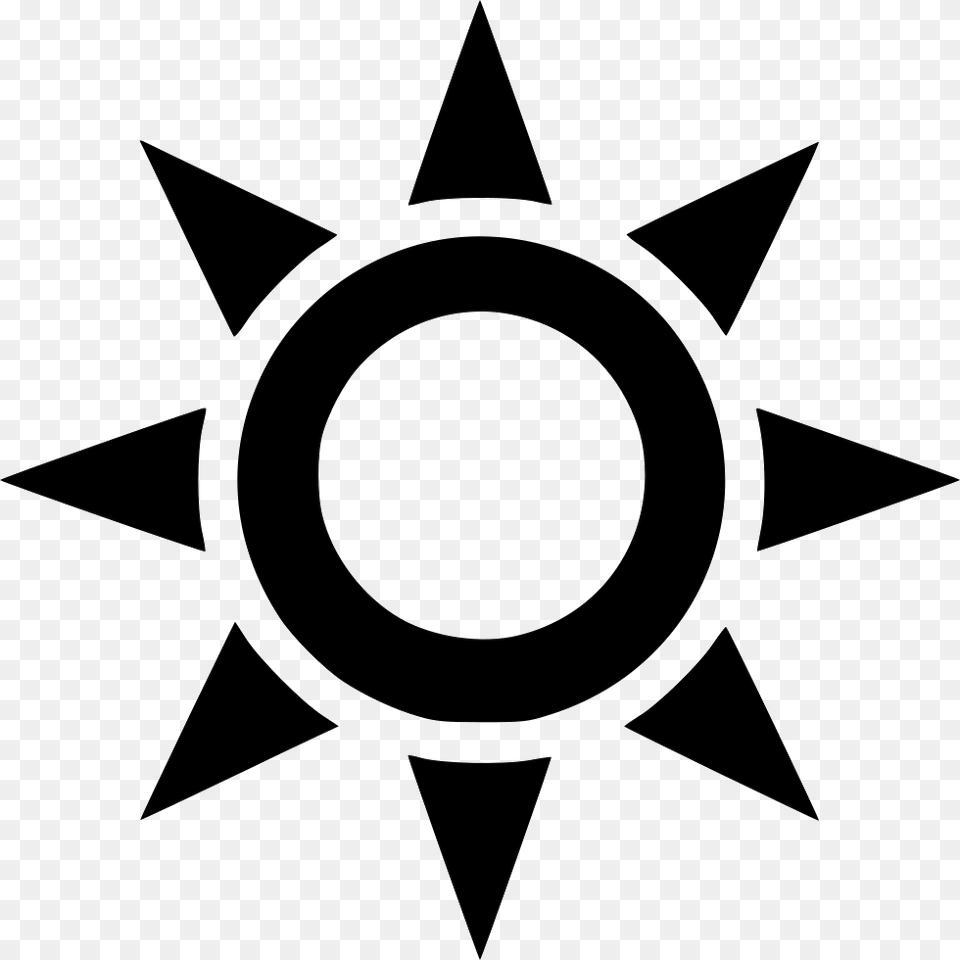Sun Outline Comments Black Sun Transparent, Star Symbol, Symbol, Animal, Fish Free Png