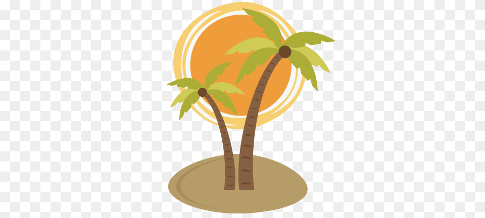 Sun Palm Tree Clipart Clip Art Images, Palm Tree, Plant, Food, Fruit Png Image