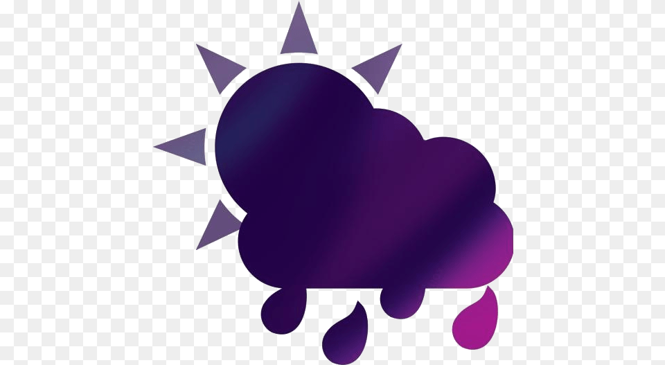 Sun Rain Cloud Transparent For Download Illustration, Purple, Silhouette Png