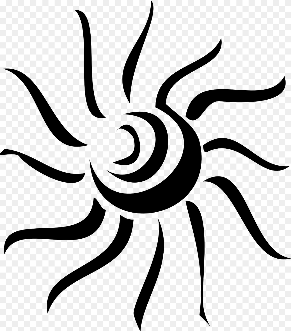 Sun Ray Art Picture Sun Tattoo, Gray Free Png