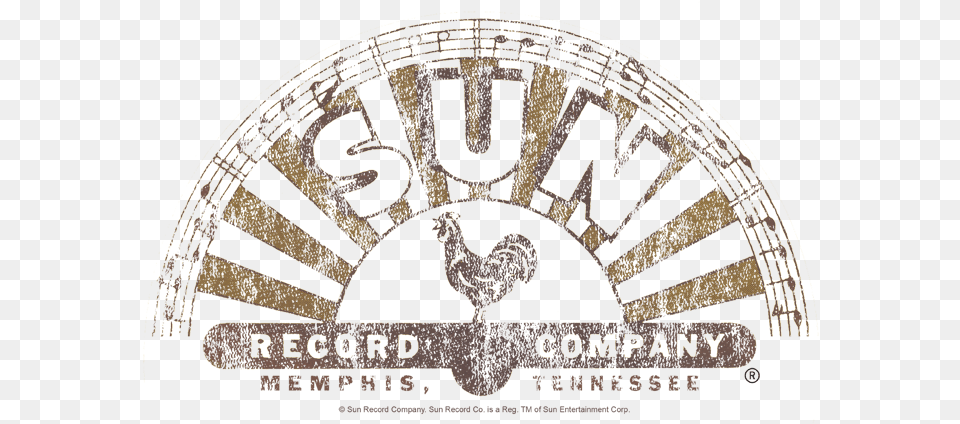 Sun Records Worn Logo Youth T Sun Records, Alcohol, Fowl, Poultry, Chicken Png Image