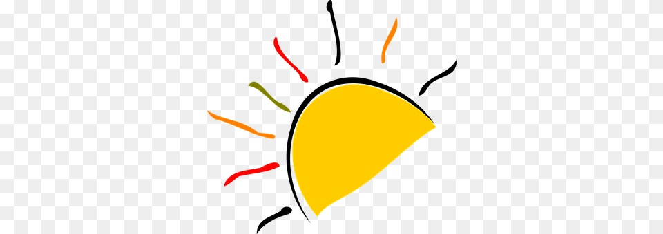 Sun Rise Set Dawn Rays Yellow Red Black Be Sun Logo, Cap, Clothing, Hat, Swimwear Free Png