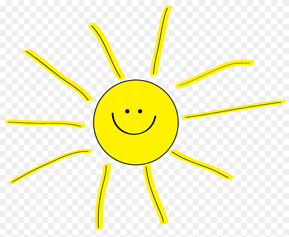 Sun Smiley Face Clipart Sunshine Clip Art Black Background Sun On Black Background, Daisy, Flower, Plant, Light Free Png Download