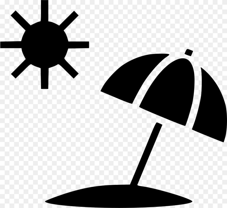 Sun Summer Umbrella Beach Beach Symbol, Stencil, Silhouette Free Transparent Png