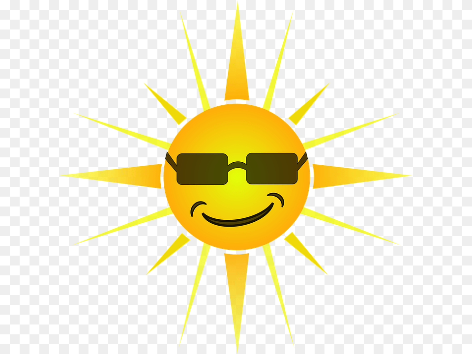 Sun Summertime Summer Face Happy Smile Sunglasses Cool Sun, Nature, Outdoors, Sky, Animal Free Png Download
