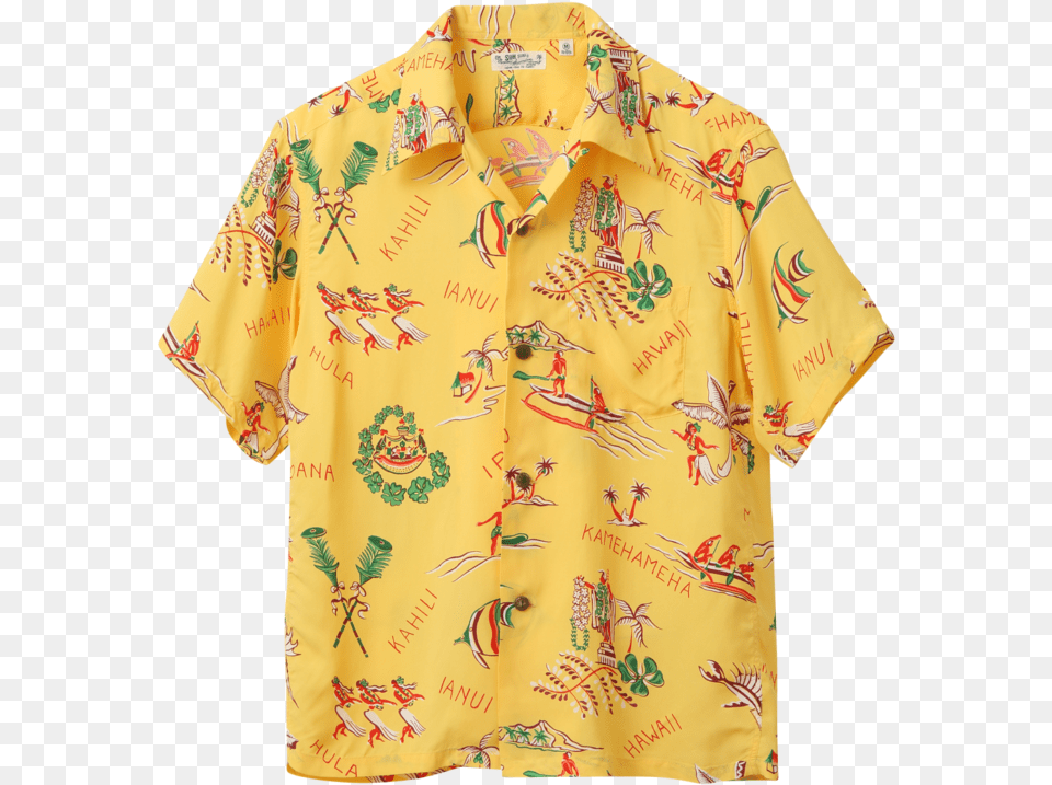 Sun Surf Vintage Style Hawaiian Shirt Good Old Times Polo Shirt, Beachwear, Clothing, Pattern, Sleeve Free Png