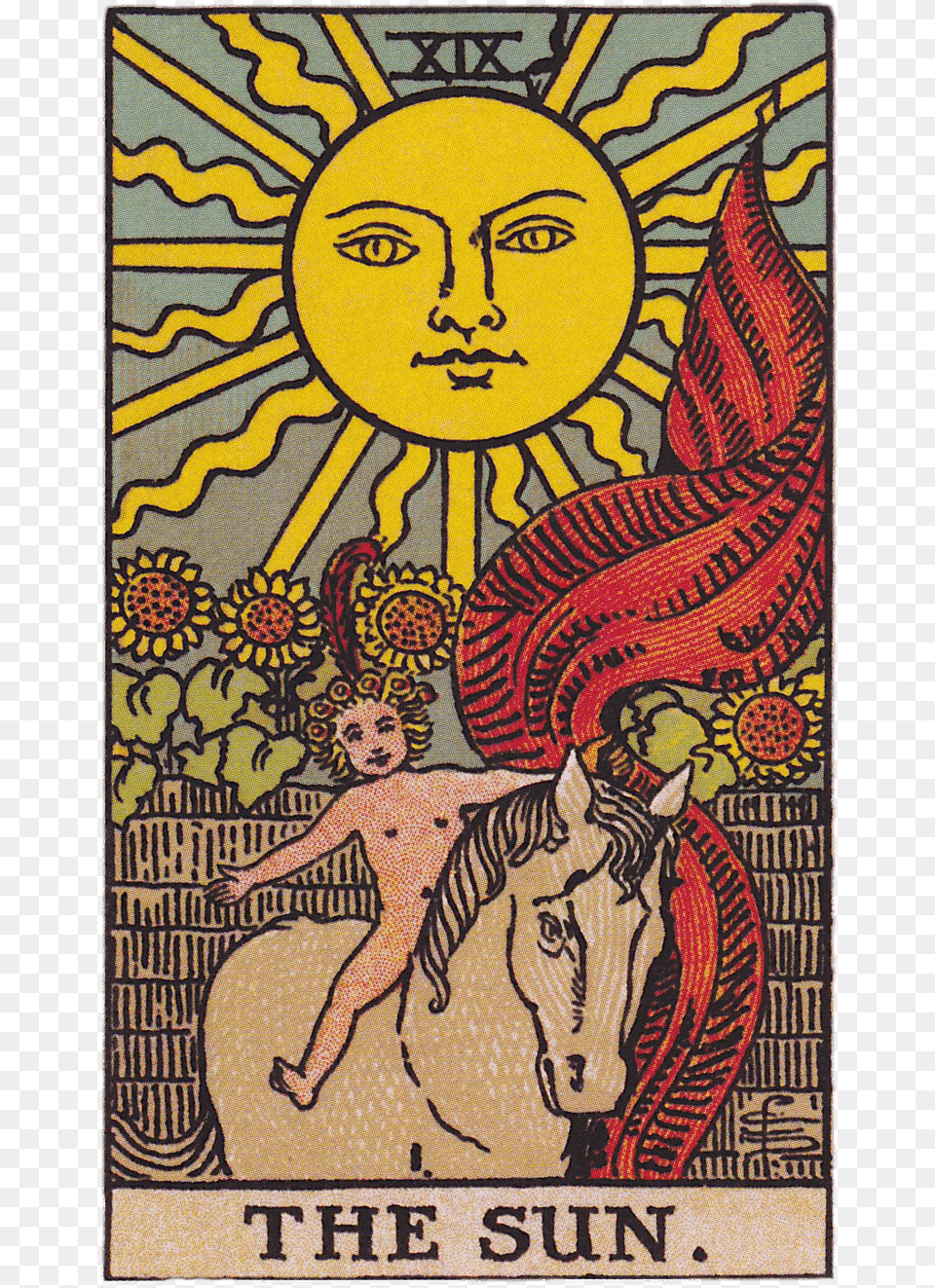 Sun Tarot Card, Art, Painting, Face, Head Free Png Download