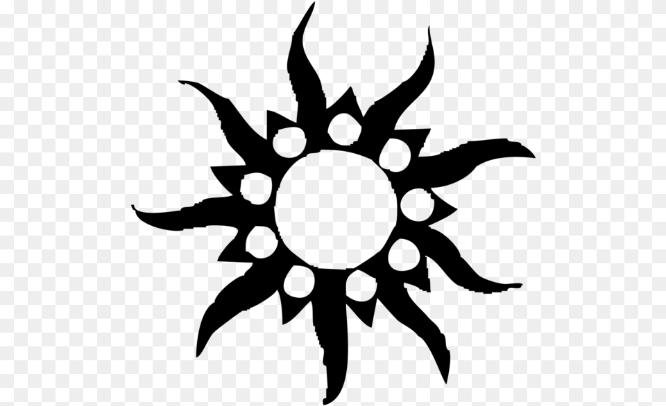 Sun Tattoo, Gray Png