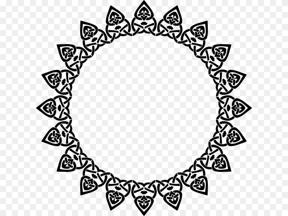 Sun Tribal Triangles Circle Round Frame Border Geometri, Gray Free Png Download