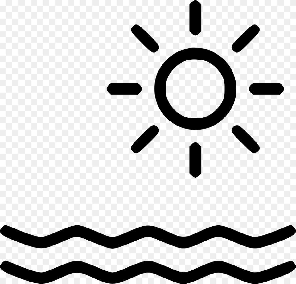 Sun Water Beach Holiday Ocean Heat Icon Air Conditioner, Stencil, Outdoors Free Transparent Png