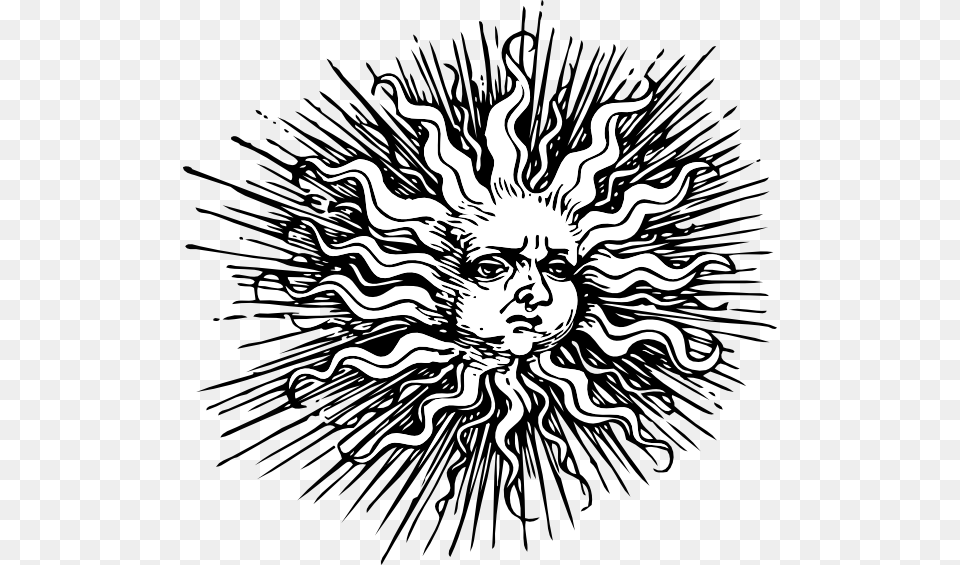 Sun With Face, Art, Doodle, Drawing, Head Free Transparent Png