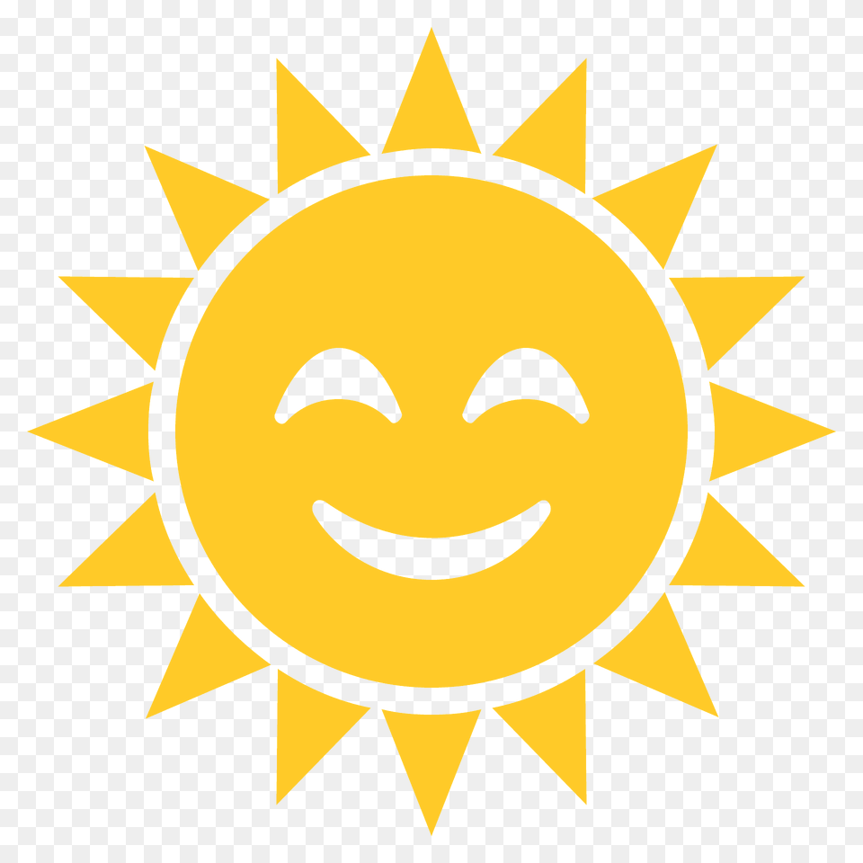 Sun With Face Emoji Clipart, Logo, Head, Person, Symbol Free Transparent Png