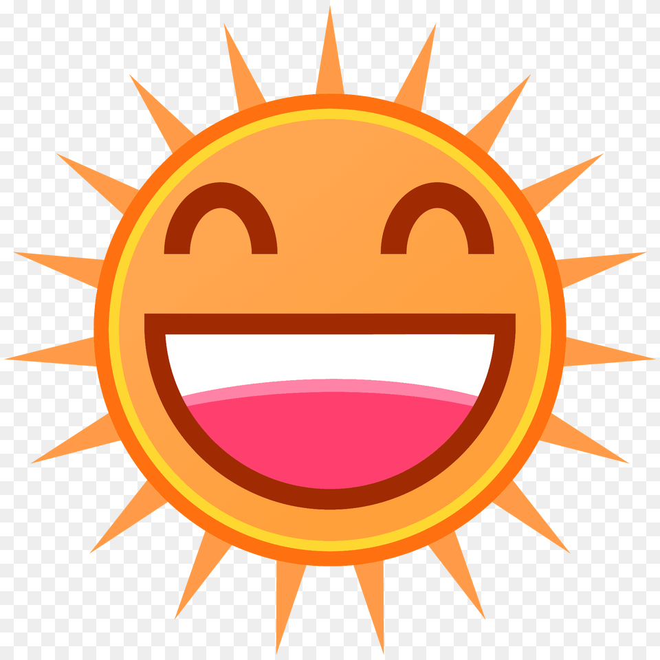 Sun With Face Emoji Clipart, Logo, Nature, Outdoors, Sky Png Image