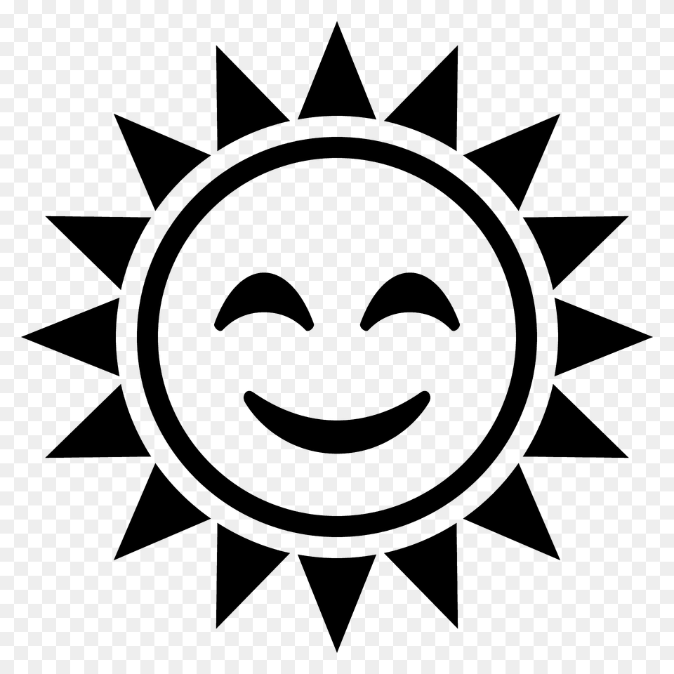 Sun With Face Emoji Clipart, Logo, Symbol, Head, Person Free Transparent Png