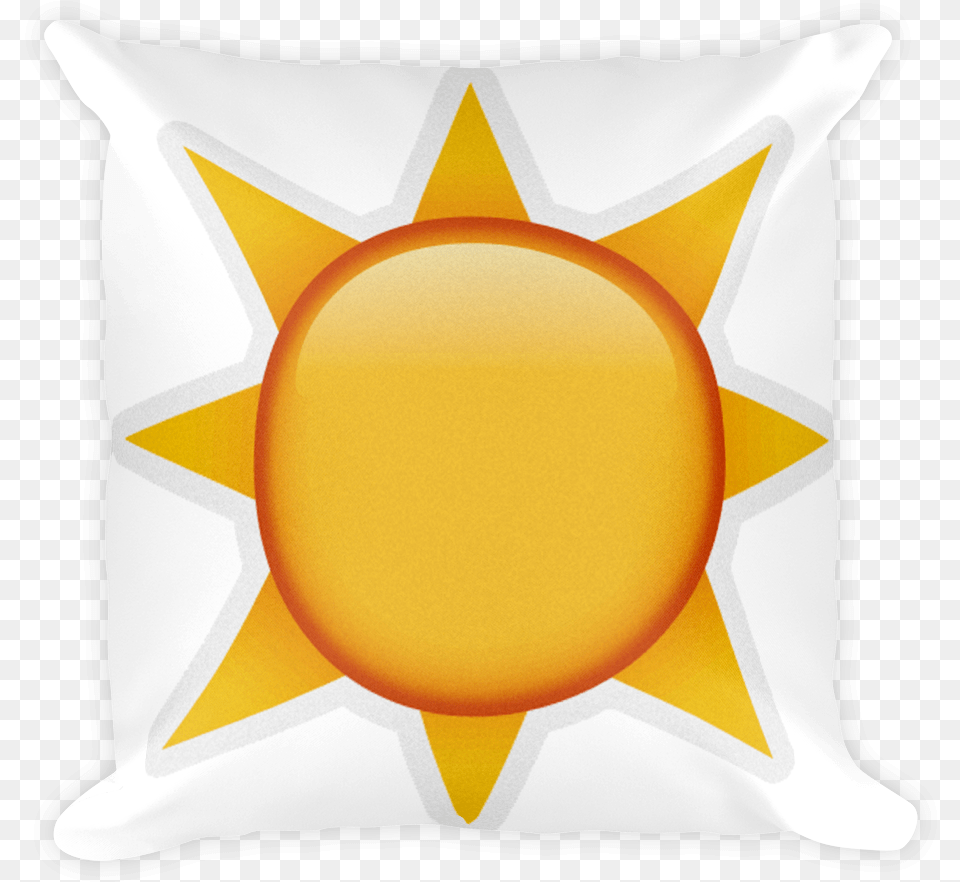 Sun With Rays Background Sun Emoji Full Size Sun Emoji Background, Cushion, Home Decor, Pillow, Nature Free Transparent Png