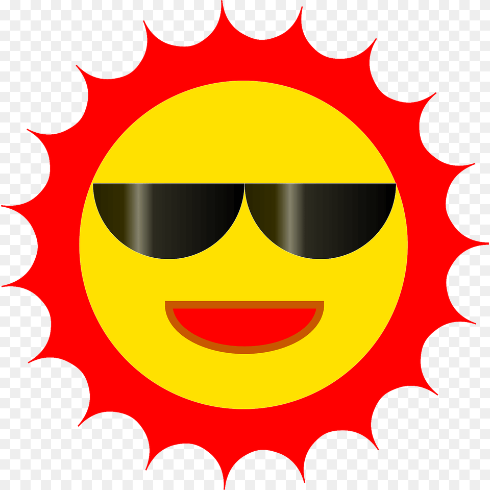 Sun With Red Aura And Sunglasses Clipart, Logo, Dynamite, Weapon, Symbol Free Transparent Png