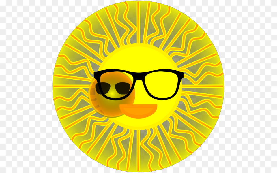 Sun With Sunglasses Icons Circle, Accessories, Glasses, Face, Head Png Image