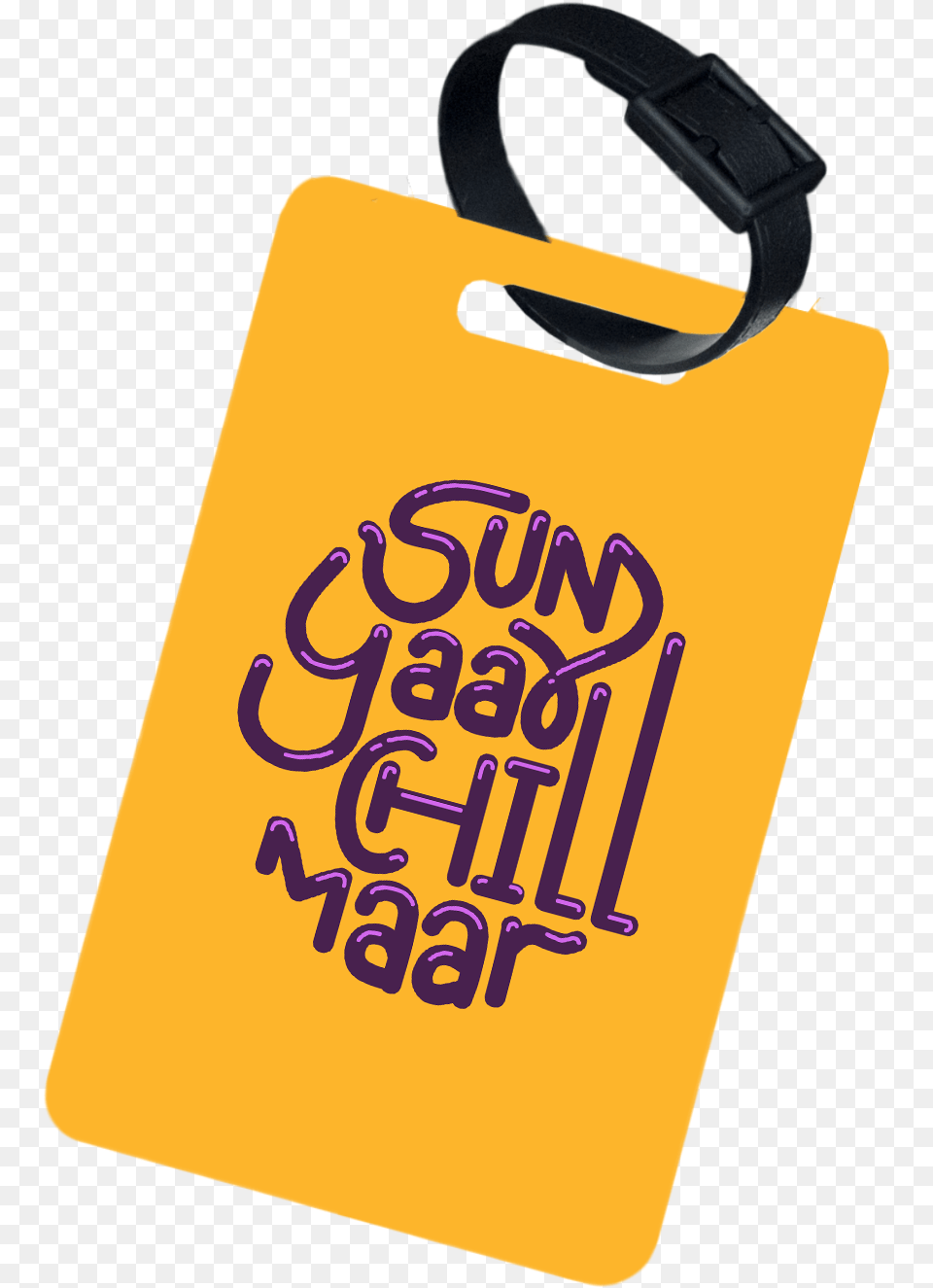 Sun Yaar Chill Maar Luggage Tag Clipart, Bag, Cowbell Free Transparent Png