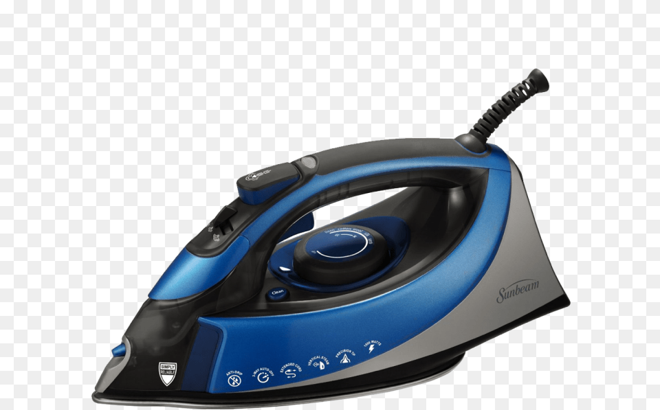 Sunbeam X Large 1500 Watt Turbo Steam Master Iron Clothes Iron, Appliance, Device, Electrical Device, Clothes Iron Png