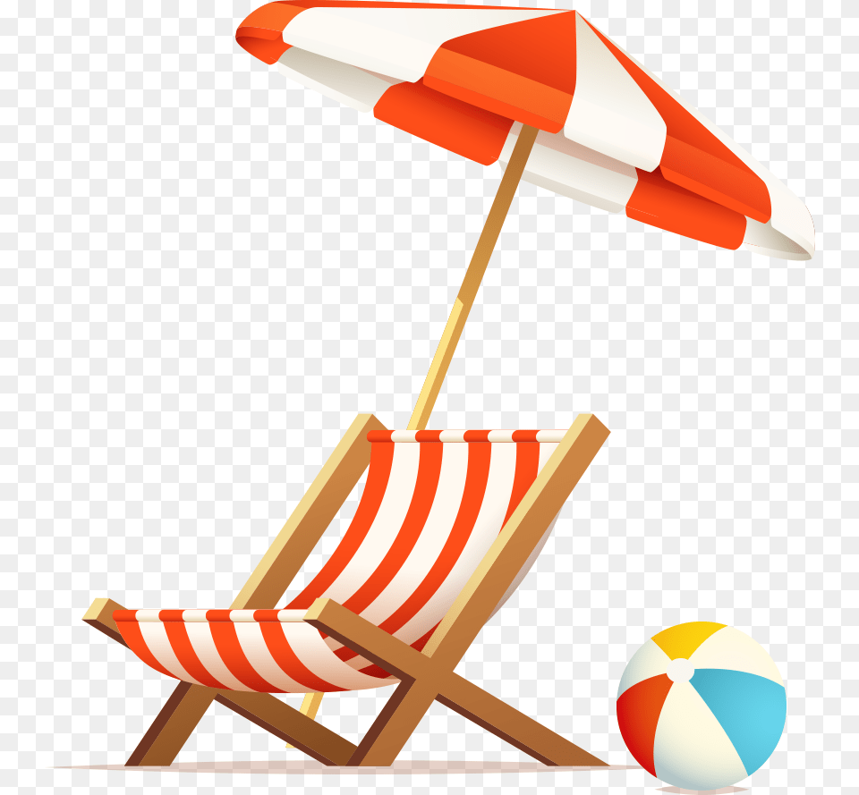 Sunbed And Umbrella Clipart Download Sandy Beach Cartoon Summer, Canopy, Dynamite, Weapon, Ball Free Png