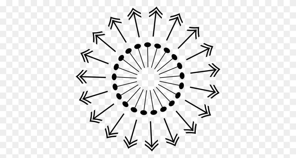 Sunburst Pins And Arrows Icon, Gray Png Image