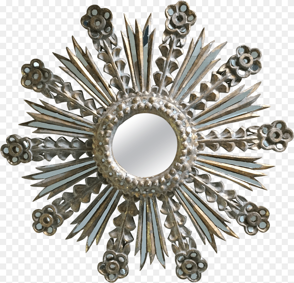 Sunburst Silver Mirror, Accessories, Brooch, Jewelry, Chandelier Free Png