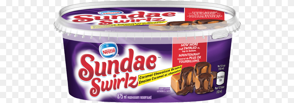 Sundae Swirlz Caramel Chocolate Drama Nestle Sundae, Dessert, Food, Yogurt, Cream Free Png Download