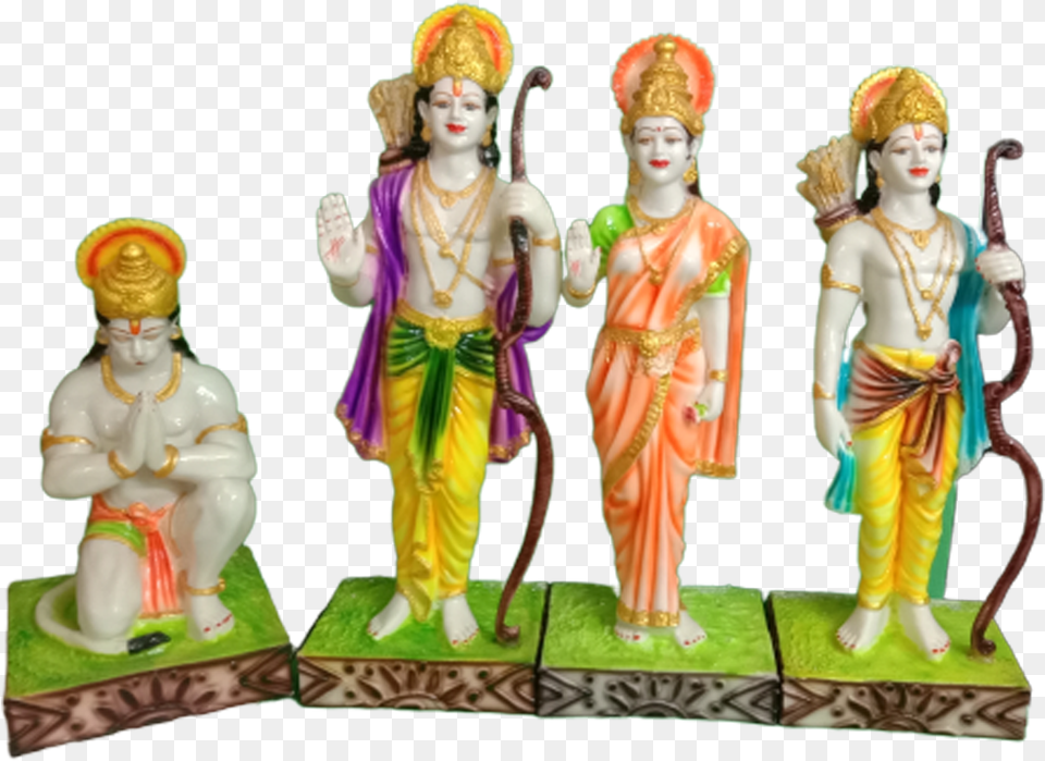 Sundar Large Ram Darbar Rama Laxman Sita Hanuman Statue Figurine, Adult, Bride, Female, Person Png