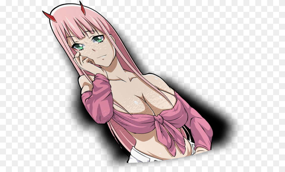 Sundate Zero Two Peeker Sticker Anime Peeker, Book, Comics, Publication, Adult Free Png