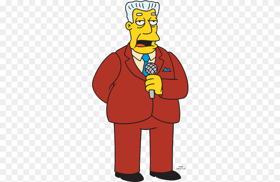 Sunday Discussion Comparing Alabama Los Simpson Kent Brockman, Electrical Device, Microphone, Person, Clothing Free Png Download