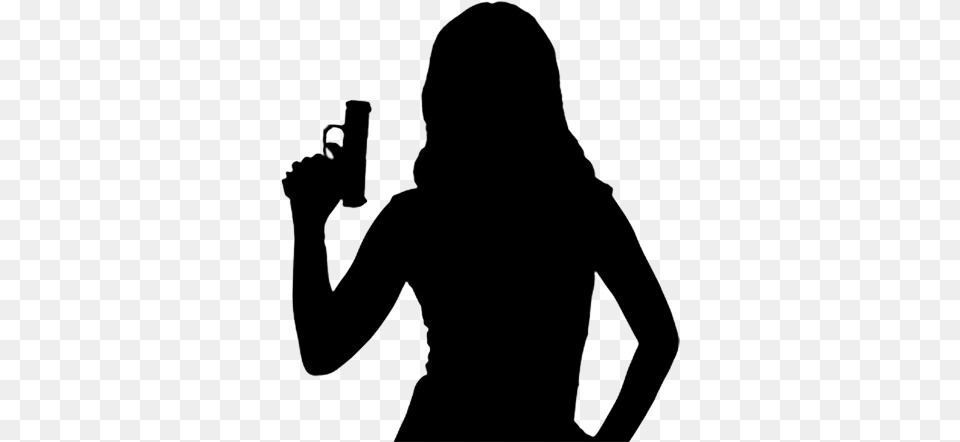 Sunday October 14th Quot Woman Silhouette With Gun, Adult, Female, Person Png Image