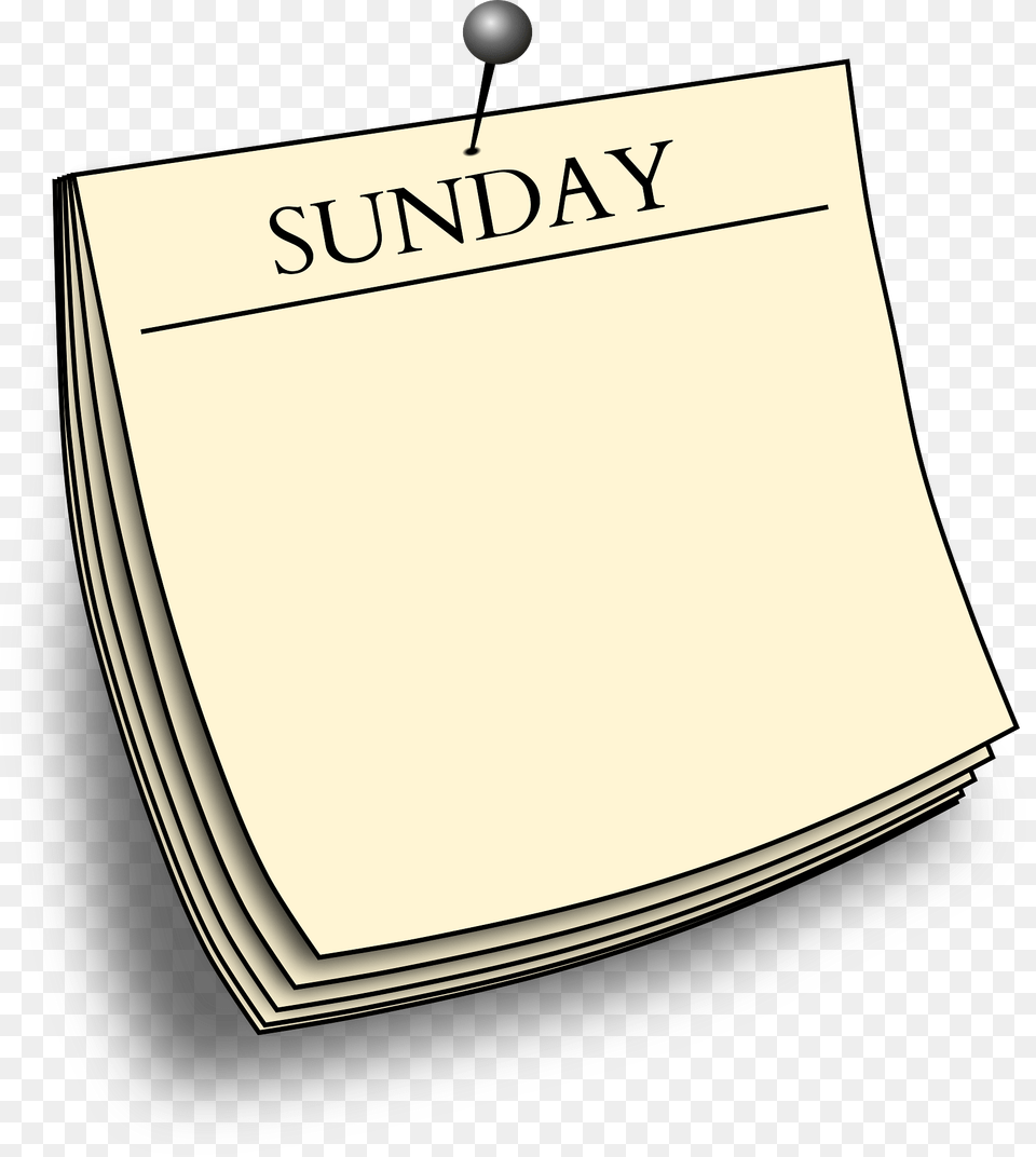 Sunday Pinned Note, Page, Text, Book, Publication Free Png