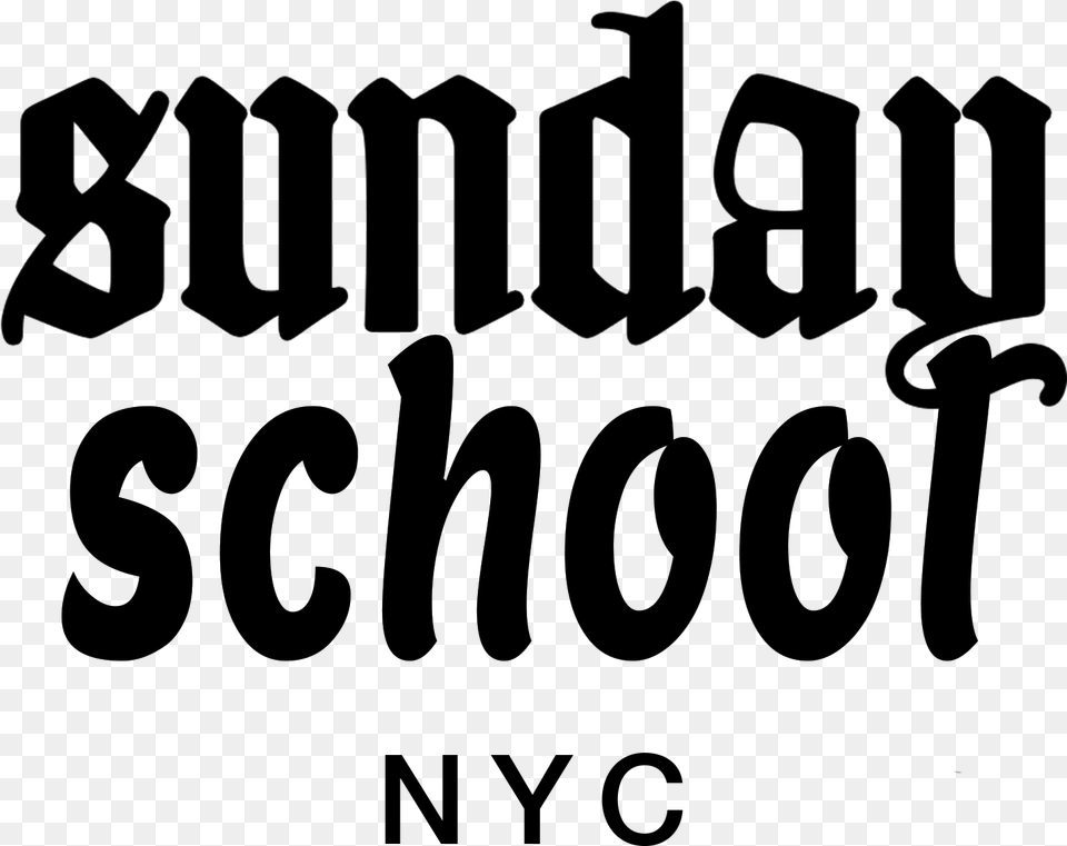 Sunday School Nyc Calligraphy, Blackboard, Letter, Text Png Image