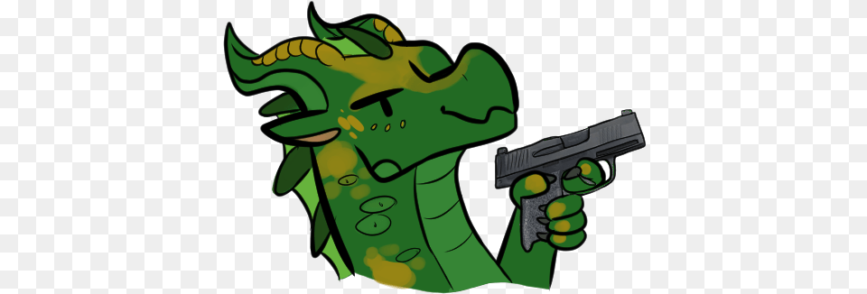 Sundew With A Gun Wingsoffire Sundew Wings Of Fire Memes, Firearm, Weapon, Handgun Free Transparent Png