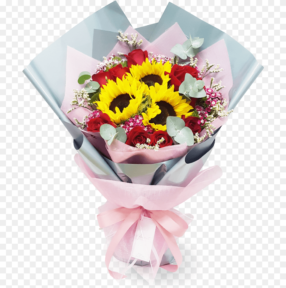 Sunflower And Rose Bouquet Bouquet Of Flowers Sunflower, Flower Bouquet, Plant, Flower, Flower Arrangement Free Png