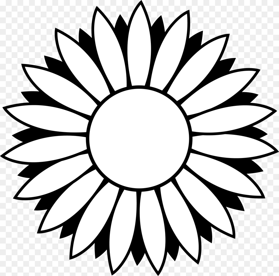 Sunflower Black And White Sunflower Clipart Sunflower Vector Black And White, Daisy, Flower, Plant, Blade Free Png Download