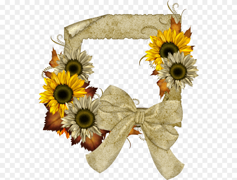 Sunflower Border Fall Frame With Background Sunflower Frames, Flower, Flower Arrangement, Flower Bouquet, Plant Png