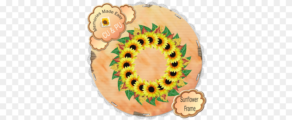 Sunflower Border Sunflower Frame Stencil, Birthday Cake, Cake, Cream, Dessert Png