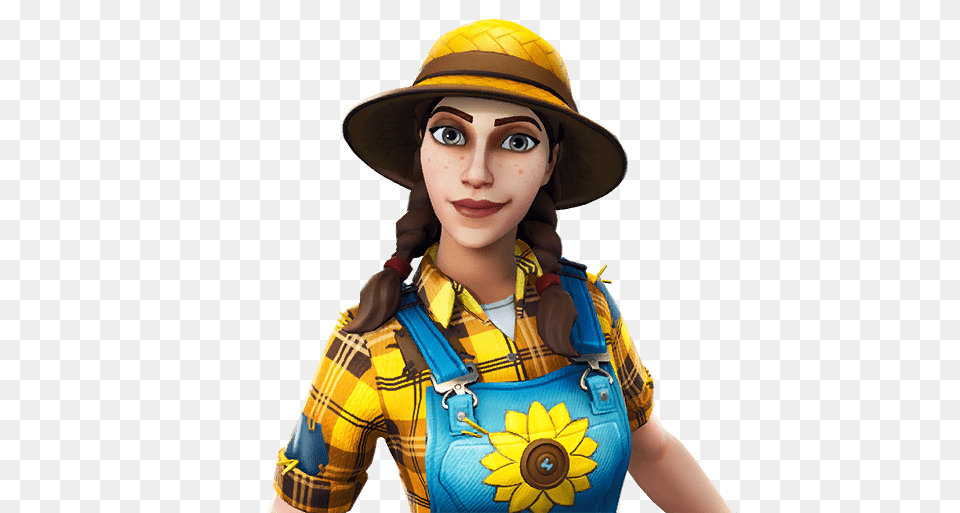 Sunflower Fortnite Skin Outfit Fortniteskinscom Sunflower Fortnite, Adult, Female, Person, Woman Free Png Download