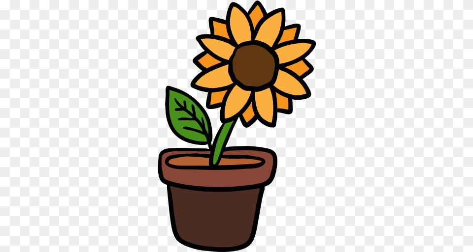 Sunflower Vector Icons Designed By Freepik Flower Flowerpot, Daisy, Plant, Potted Plant, Cookware Free Transparent Png