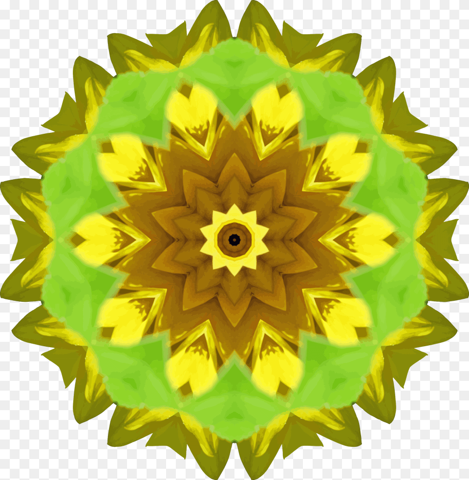 Sunflower Kaleidoscope 6 Clip Arts Clip Art, Flower, Pattern, Plant, Graphics Png Image